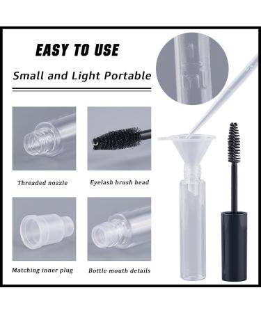 GORGECRAFT 10 Flacon Tube de Mascara Vide de 10ml en Plastique Transparent avec Inserts en Caoutchouc 4 Compte Gouttes de 2ml 2 Mini Entonnoirs pour Huile de Ricin Kit de Cosm tiques Faire Noir - Buy Online on GoSupps.com