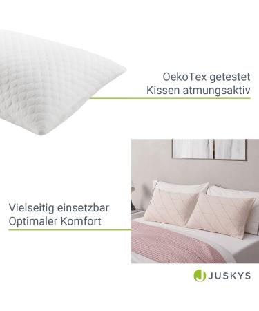 Juskys 40x60 cm Memory Foam Pillows - 2-Pack Breathable Washable Bed Pillows - White Comfort - Buy Online on GoSupps.com