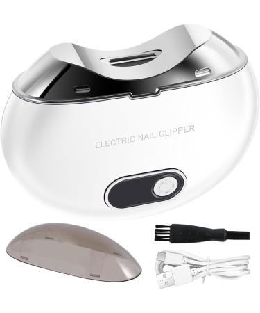 Automatic Electric Nail Clipper - Electric Nail File Nail Scraps Storage Clipper Rechargeable LCD Digital Display Clipper Light & 3 Speeds for Children Seniors White - Buy Online on GoSupps.com