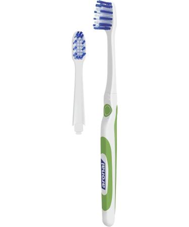 Aronal ko-Dent Medium Toothbrush Set - 1x Toothbrush & 2x AC-Hand Interchangeable Heads for Easy Replacement - Eco-Friendly Oral Care - Buy Online on GoSupps.com