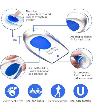 2 Pairs Women s Silicone Heel Cushions - Gel Insoles for Plantar Fasciitis Achilles Tendon Relief & Foot Pain Care - Buy Online on GoSupps.com