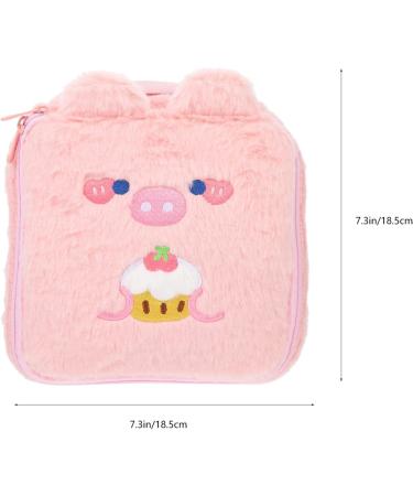 Healvian Plush Period Tampon Pouch & Makeup Bag - Pink Cartoon Coin Purse for Girls & Women - Buy Online on GoSupps.com
