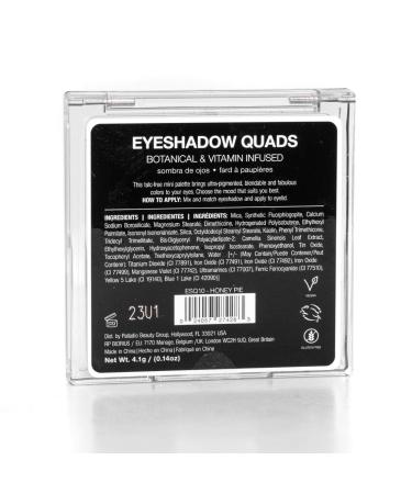 Palladio Eyeshadow Quad - Velvety Matte & Metallic Shades - Talc-Free Formula (Honey Pie) - Buy Online on GoSupps.com