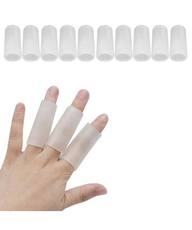 10 Pieces Gel Finger Protectors Silicone Finger Caps Finger Cots and Finger Sleeves for Trigger Finger Finger Friction Finger Arthritis and Corn Blister