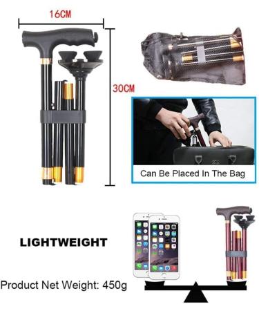 Adjustable Crutches Canes Anti Skid Elderly Crutch Cane Walker Lightweight Multi Function Adjustable Aluminum Alloy Walking Stick with Flashlight Practical par Handmade Smooth Sailing - Buy Online on GoSupps.com