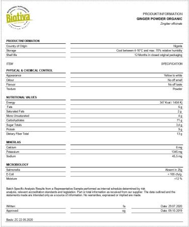 Buy Biotiva Ginger Organic Capsules - 150 Vegan 400mg Pills - Pure Zingiber Officinale No Additives Made in Germany - Buy Online on GoSupps.com