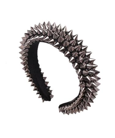 Ro Rox Punk Studded Hairband Rivet Silver Spike Goth Emo Halloween Hair Accessory