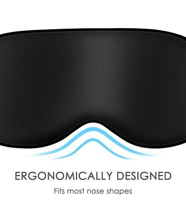 Natural Silk Sleep Eye Mask for Men and Women - Adjustable Black Blindfold for Night Sleeping, Travel, Nap, and Meditation - Buy Online on GoSupps.com