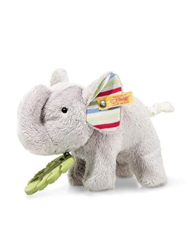 Steiff 242021 Timmi Elephant plush elephant with teething ring 17 cm washable grey