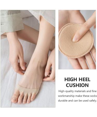 4 Pairs Women's Split Toe Socks - High Heels No Show Cushion Metatarsal Foot Pads - Anti-Slip Cotton Toe Socks - Buy Online on GoSupps.com