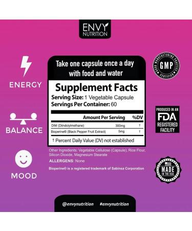 Hormone Balance DIM Supplement with Bioperine 60 Capsules - Natural Hormonal Support - Buy Online on GoSupps.com