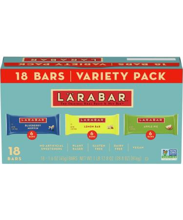 Larabar Variety Pack, Blueberry Muffin, Lemon Bar, Apple Pie, Fruit & Nut Bars, 18 ct