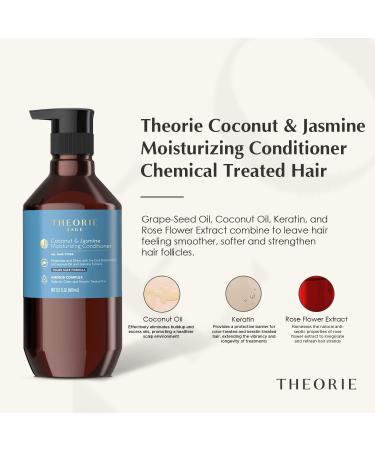 Theorie Coconut & Jasmine Moisturizing Conditioner - 400mL | Hydrating Shine & Strength for All Hair Types - Color & Keratin Protection - Buy Online on GoSupps.com