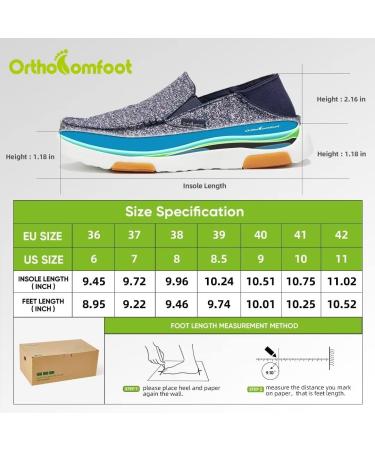 OrthoComfoot Women's Slip On Shoes with Arch Support - Plantar Fasciitis Loafers | Pain Relief Orthopedic Slippers - Light Blue, Size 8.5 W - Buy Online on GoSupps.com