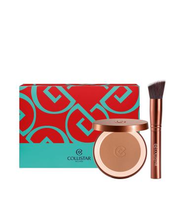 Collistar Collistar Coffin Gift Make-Up Woman Earth Silk Effect Bronzing Powder 4.4 Hawaii Matte 10g Drop Brush Elegant Pouch Natural Color and Skin ed by the Sun
