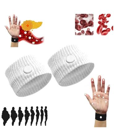 1 x Sugar Bracelet Promotes Relaxation Acupressure Sugar Wrist Lightweight Strap for Auxiliary Tools Body White 2pcs