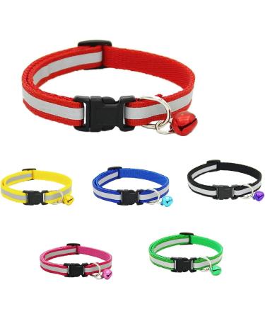 Energetic Adjustable Reflective Pet Collar Safety Release Buckle with Bell for Dog Cat (Yellow) - Buy Online on GoSupps.com