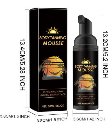 Tanning Mousse | Tanning Foam | Long Lasting Tanning Mousse | Tannings Mousse with Moisturizing Properties Natural Tan Mousses for Outdoor Use 60ml Natural Tan Mousses - Buy Online on GoSupps.com