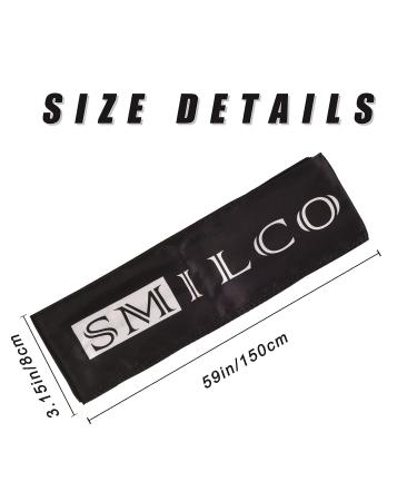Smilco Black Satin Edge Laying Scarf Wrap for Hair | Wig Grip Band 58x3 Inches - 2 Pack Black | Edge Control Scarf for Lace Frontal Wigs - Ideal for Makeup, Yoga & Sports - Buy Online on GoSupps.com