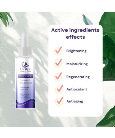 Lorstyle Vitamin C Serum for face with Hyaluronic Acid and Ferulic Acid - Brightening Moisturizing Anti-aging Anti Dark spot effects for Women/Men - Made in Italy - Buy Online on GoSupps.com