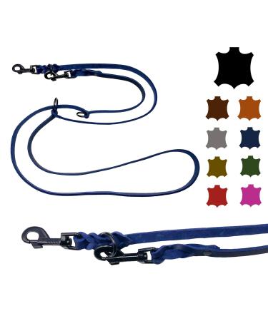 Dog liner Small dogs / large dogs black hooks 2m / 2.40m / 2.80m / 3.50m / 5m Double linen adjustable (2.40m x 12mm navy blau) 2.40m x 12mm navy blau