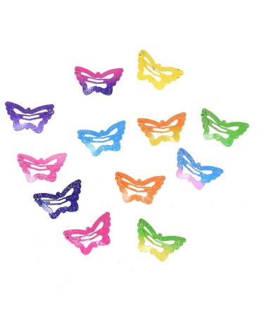 12pcs Colorful Glitter Star Hair Clips - Slip Metal Clasp Pentagram Clips 2.5 cm - International Shipping - Buy Online on GoSupps.com
