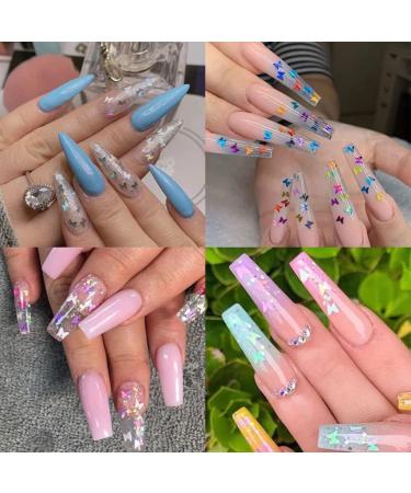 Nail Art Sequins Holographi 4 Boxes of Mixed Nail Art Sequins Acrylic Flowers in a Variety of Shapes for Easy Storage Suitable for Nail Art DIY - Buy Online on GoSupps.com