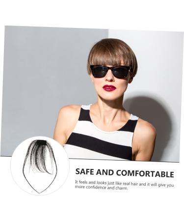 LALAFINA Bangs Wig Piece Human Hair Bangs Clip on Bangs Hairpieces Bangs Hair Clip Extension Fake Hair Bangs Mini Clips for Hair Woman Clip Hair Fringe Edge Hair Strands Women's One-piece 20x7cm Black - Buy Online on GoSupps.com