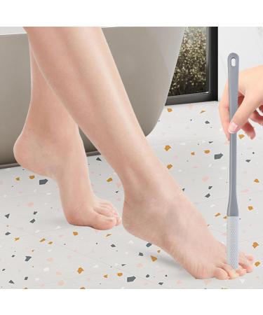 Soft Toe Cleaner - Long Handle Toe Scrubber | Long Handle Shower Foot Brush | Silicone Toe Brush | Foot Brush with Set Gray - Buy Online on GoSupps.com