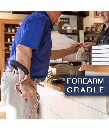 StrongArm Comfort Cane | Self Standing Lightweight Adjustable Walking Cane for Men & Women | Stabilizes Wrist, Provides Support & Stability | Ergonomic Grip | FSA/HSA Eligible - Black - Buy Online on GoSupps.com