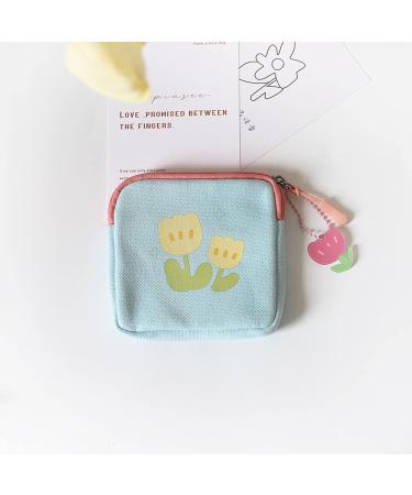 GOLD XIONG PADISHAH Sanitary Napkin Storage Bag - Blue Flower Square Coin Purse for Women - Buy Online on GoSupps.com