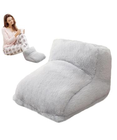 Heated foot warmer - full wrap heater for thickened feet non -slip foot warmers rechargeable foot warmers for feet men and women at home gray