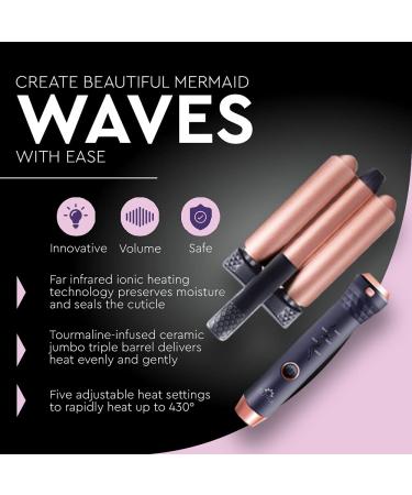 SUTRA Interchangeable Styler Sets - 3 in 1 Spring Curler Waver & Clipless Wand - Rose Gold & Black Options for Effortless Styling - Buy Online on GoSupps.com