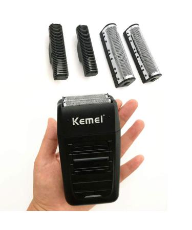 Kemei Men's Cordless Electric Razor with Precision Trimmer - Rechargeable Twin Blade Grooming Razor - Buy Online on GoSupps.com
