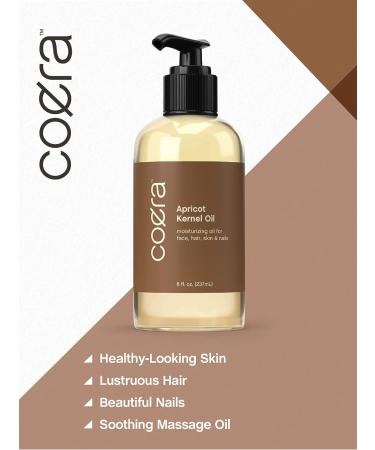 Organic Apricot Kernel Oil - 8 fl oz | Moisturizing for Face, Hair, Skin & Nails | Paraben-Free, SLS-Free, Fragrance-Free - 1 Pack - Buy Online on GoSupps.com