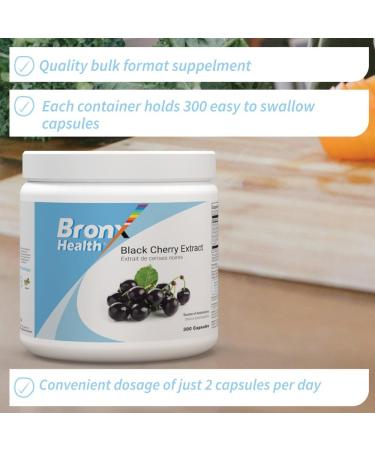 BRONX Black Cherry Extract | 300 Capsules | Source of Antioxidants | Bulk Supplement - Buy Online on GoSupps.com