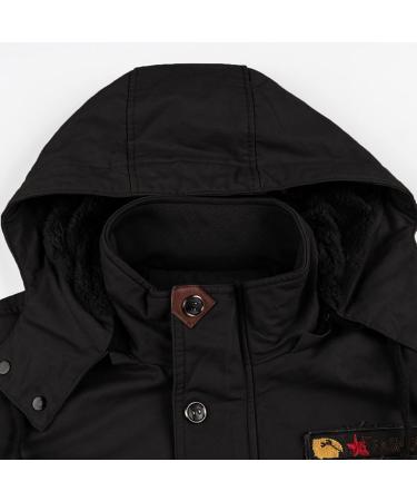 Hanxiulin Men's Oversized Plush Jacket - Warm Lined Fleece Winter Parka | Breathable Black Bladder Fleece Coat - XL - Buy Online on GoSupps.com