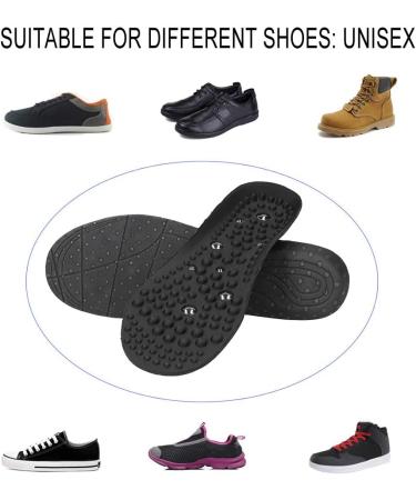 Brrnoo Magnetic Massage Insoles | Healthy Breathable Foot Acupoint & Reflex Massage | Promote Blood Circulation | Small Size 35-41 - Black - Buy Online on GoSupps.com