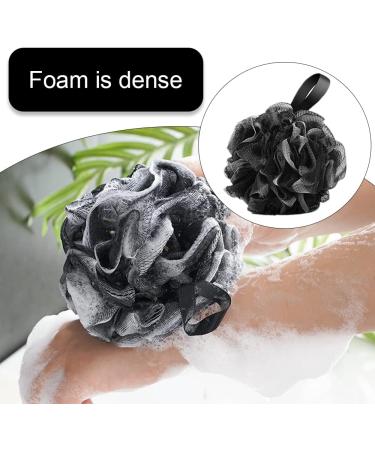 TAORANJU Bath Loofah Sponge - 3 PCS Exfoliating Shower Puff Large Black Mesh Ball Body Scrubber for Ultimate Cleanliness - Buy Online on GoSupps.com