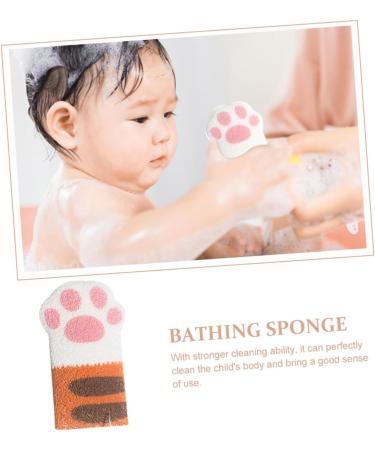 TOYANDONA Bath Cotton Shower Puff Sponge Soft Bath Sponge Cartoon Bath Bath Exfoliating Mitt Shower Mittens Wash Bath Towel Hydrophilic Animal Toddler Bagne Orange 12.5X7.5X2CM - Buy Online on GoSupps.com