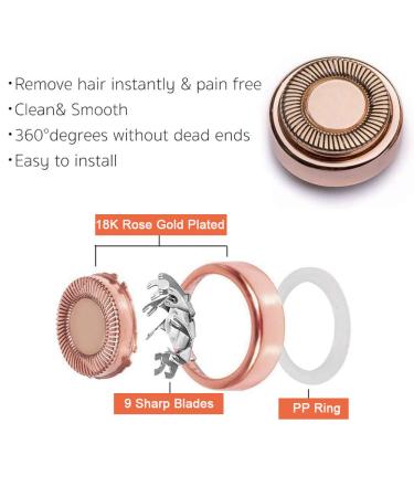 Finishing Touch Flawless Facial Hair Remover Replacement Heads - 6 Count, 18K Gold-Plated Rose Gold, Compatible with Women's Facial Hair Removal Tool, As Seen On TV, Generation 1 - Buy Online on GoSupps.com