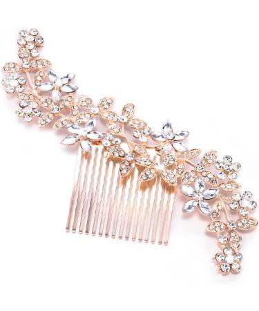 Bride hair comb Bridal Hair Piece Flower Wedding Hair Comb Slides Silver Crystal Bride Headpiece Sparkly Bridal Hair Accessories for Women and Girls - Buy Online on GoSupps.com