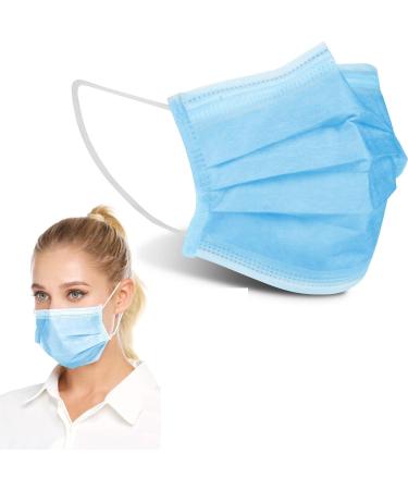 ACCURATE Blue Disposable Face Masks - 50 Pack | 3 Ply Earloop, Nose Clip | Sensitive Skin Friendly - Buy Online on GoSupps.com