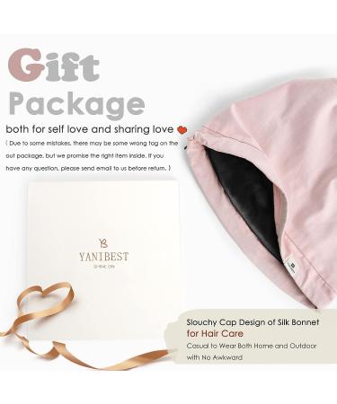 YANIBEST 100% Mulberry Silk Lined Sleep Cap Pink - Adjustable Hair Bonnet for Natural Hair - Slouchy Beanie Hat - One Size - Buy Online on GoSupps.com