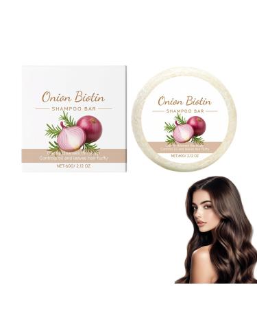 HASAIKA Onion Shampoo Bar Onion Shampoo Soap Cleans and Nourishes Strengthens Hair Strands Suitable for All Hair Types (60g)