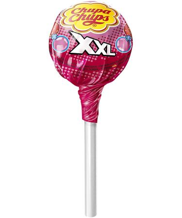 Chupa Chups XXL BIG BUBBLE Lollipops - 25 Candy Display | Strawberry Apple & Cola Chewy Gum Core - 29g Each - Buy Online on GoSupps.com
