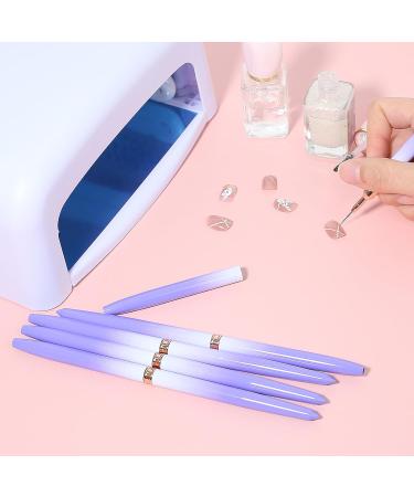 Nail Art Liner Brushes Set - 5Pcs 4/8/12/20/25mm Painting Tool for Nail Dotting & Fine Drawing - Purple Detail Brush for Long Lines & Designs - Buy Online on GoSupps.com