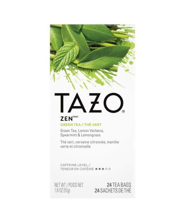TAZO Zen Green Enveloped Hot Tea Bags Non GMO, 24 count, Pack of 6