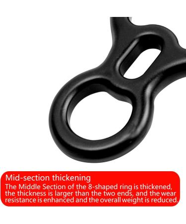 YXGOOD 50KN Rescue Figure  8 Descender Large Bent-Ear Belaying and Rappelling Gear Belay Device Climbing for Rock Climbing Peak Rescue Aluminum Magnesium Alloy Black - Buy Online on GoSupps.com