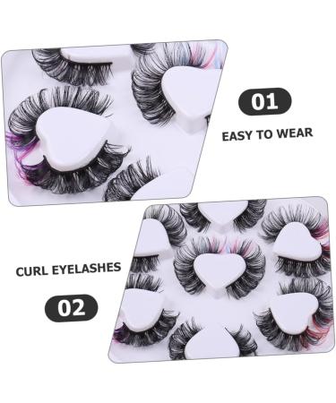 minkissy 7 Pairs False Lashes Fake Eyelashes False Lash Extensions Fluffy Eyelashes False Eyelashes Makeup Eyelashes Color Lashes Curl Lash Clusters Cosplay Extend Chemical Fiber - Buy Online on GoSupps.com